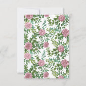 ピンクのバラの庭 春の結婚式 招待状 (裏面)
