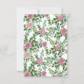 ピンクのバラの庭 春の結婚式 招待状 (裏面)