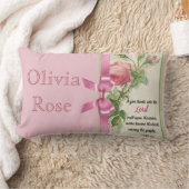 ピンクのバラの弓聖なる書物、経典の賛美歌 ランバークッション (ブランケット)