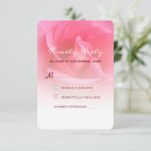 ピンクのバラの応答カード 出欠カード (スタンド正面)