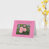 ピンクのバラの思いノート空白のカード カード (黄色い花)