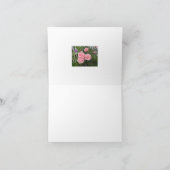 ピンクのバラの思いノート空白のカード カード (内部)