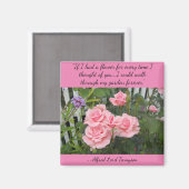 ピンクのバラの思い方磁石 マグネット (正面/裏面)