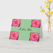 ピンクのバラの愛 カード (黄色い花)