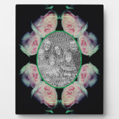 ピンクのバラの抽象芸術自分の写真を追加 フォトプラーク (正面)