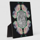 ピンクのバラの抽象芸術自分の写真を追加 フォトプラーク (側面)