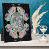 ピンクのバラの抽象芸術自分の写真を追加 フォトプラーク (側面)