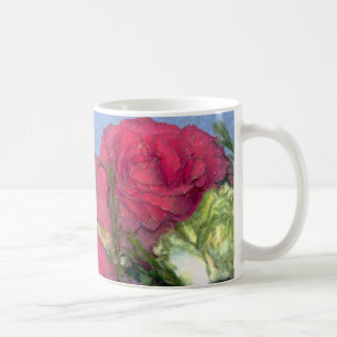 ピンクのバラの抽象芸術 コーヒーマグカップ