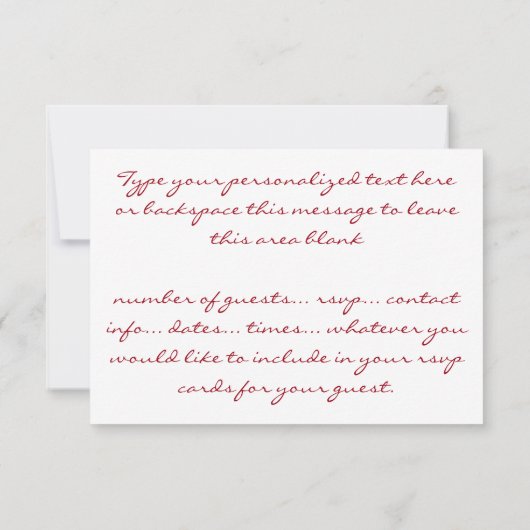 ピンクのバラの招待状　オリジナルデザインのバラのカード 招待状 (裏面)