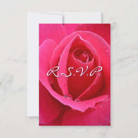 ピンクのバラの招待状　オリジナルデザインのバラのカード 招待状 (正面)