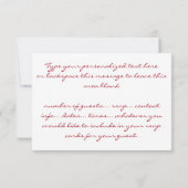 ピンクのバラの招待状　オリジナルデザインのバラのカード 招待状 (裏面)