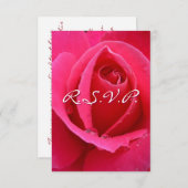 ピンクのバラの招待状　オリジナルデザインのバラのカード 招待状 (正面/裏面)