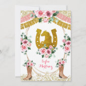 ピンクのバラの招待状 - 白いメキシコの少女の15歳の誕生日 招待状 (裏面)