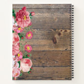 ピンクのバラの木製キッチン用品 ファミリーレシピ ノートブック (裏面)