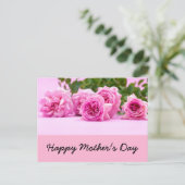 ピンクのバラの束でお母さんを幸せに ポストカード (スタンド正面)