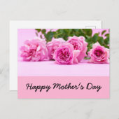 ピンクのバラの束でお母さんを幸せに ポストカード (正面/裏面)