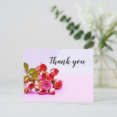 ピンクのバラの束結婚ありがとう ポストカード (スタンド正面)