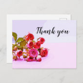 ピンクのバラの束結婚ありがとう ポストカード (正面/裏面)