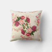 ピンクのバラの枕 クッション (裏面)