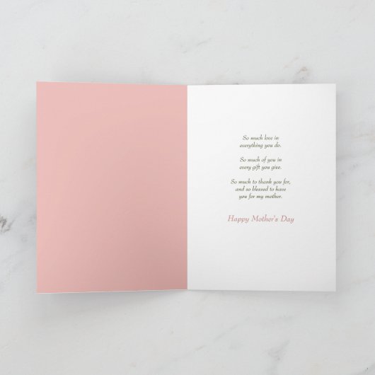 ピンクのバラの楕円形フレーム 母の日 カード (内部)