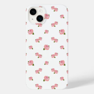 ピンクのバラの模様(白) Case-Mate iPhone 14 PLUSケース