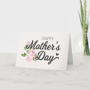 ピンクのバラの母の日の挨拶 グリーティングカード