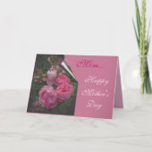 ピンクのバラの母の日カード カード (正面)