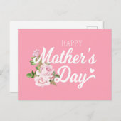 ピンクのバラの母の日 | ポストカード (正面/裏面)