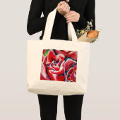 ピンクのバラの水の色のアー絵画ト ラージトートバッグ (正面(商品))