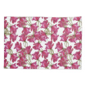 ピンクのバラの水の色のパターンの手絵を描形 枕カバー (裏面)