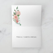 ピンクのバラの水の色の花嫁のシックな花 カード (内部)