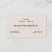 ピンクのバラの水彩を持つヴィンテージ花瓶 名刺 (裏面)