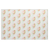 ピンクのバラの水彩画 ファブリック (ファットクウォーター)