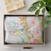 ピンクのバラの水彩 薄葉紙 (ギフト)