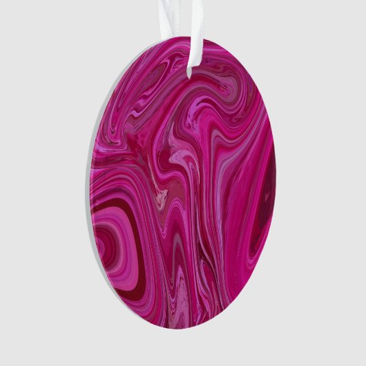 ピンクのバラの渦巻き オーナメント (正面)