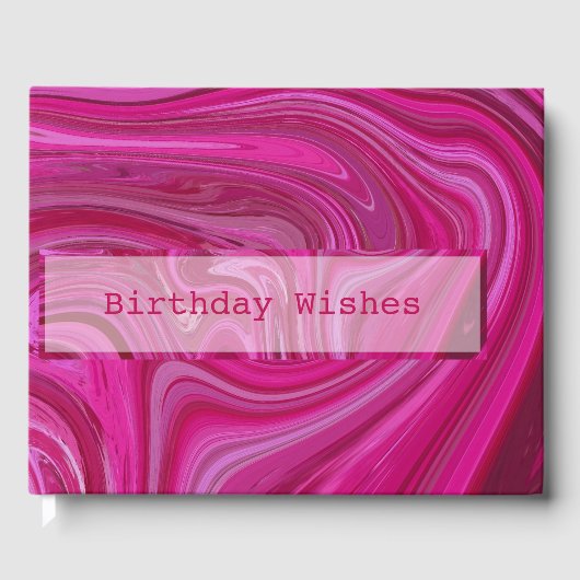 ピンクのバラの渦巻き ゲストブック (正面)