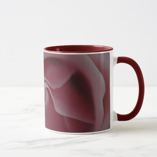 ピンクのバラの渦巻のコーヒー・マグ マグカップ (右)