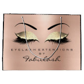 ピンクのバラの点眼化粧ミニマルブランディング ラージペーパーバッグ (裏面)