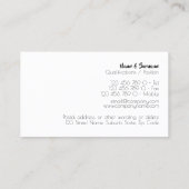 ピンクのバラの独身のでシックな花の花柄の花屋 名刺 (裏面)