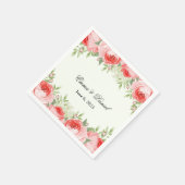 ピンクのバラの紙ナプキン スタンダードカクテルナプキン (角)
