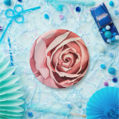 ピンクのバラの紙皿 ペーパープレート (パーティー)