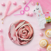 ピンクのバラの紙皿 ペーパープレート (パーティー)