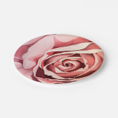 ピンクのバラの紙皿 ペーパープレート (アングル)