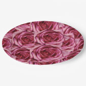 ピンクのバラの紙皿 ペーパープレート (アングル)