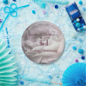 ピンクのバラの紙皿、第3結婚記念日 ペーパープレート (パーティー)