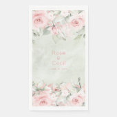 ピンクのバラの結婚夕食用ナプキン (正面)