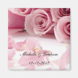 ピンクのバラの結婚式の引出物マグネット マグネット