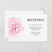 ピンクのバラの結婚式の披露宴カード エンクロージャーカード (正面/裏面)