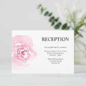 ピンクのバラの結婚式の披露宴カード エンクロージャーカード (スタンド正面)