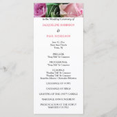 ピンクのバラの結婚式プログラム プログラム (正面)